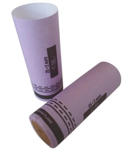 Tubes papier pour mise en rouleaux des pièces de 2 euros