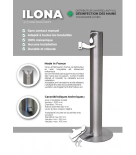 Distributeur de Gel "sans contact" -Ilona Inox brossé-